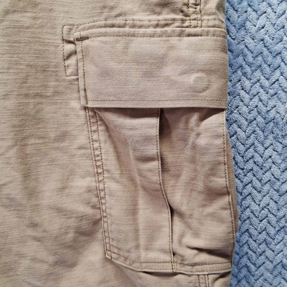 Levi Strauss Mens Tan Khaki Ripstop Cargo Shorts Size 42 Utility Work Dadcore